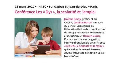 Conférence : "Les "Dys", la scolarité et l'emploi - mars 2020