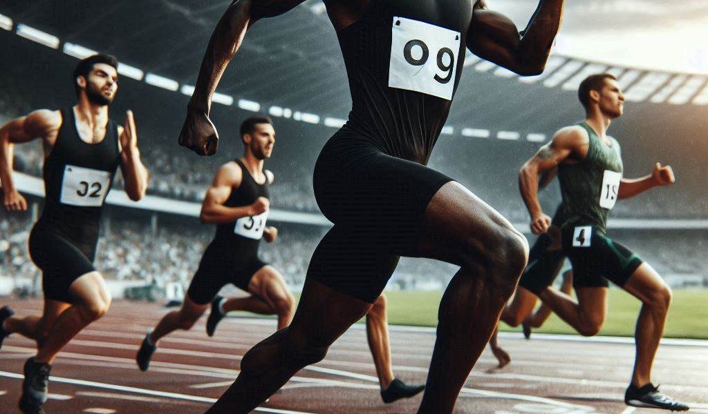 Image d'illustration : un coureur noir remporte le 100 m olympique