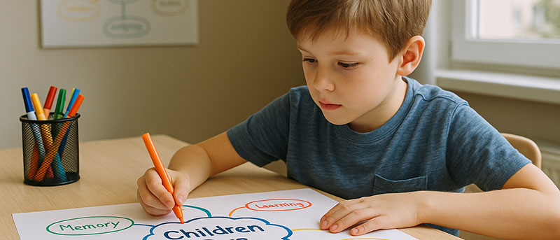Carte mentale et dyslexie - Image générée par IA