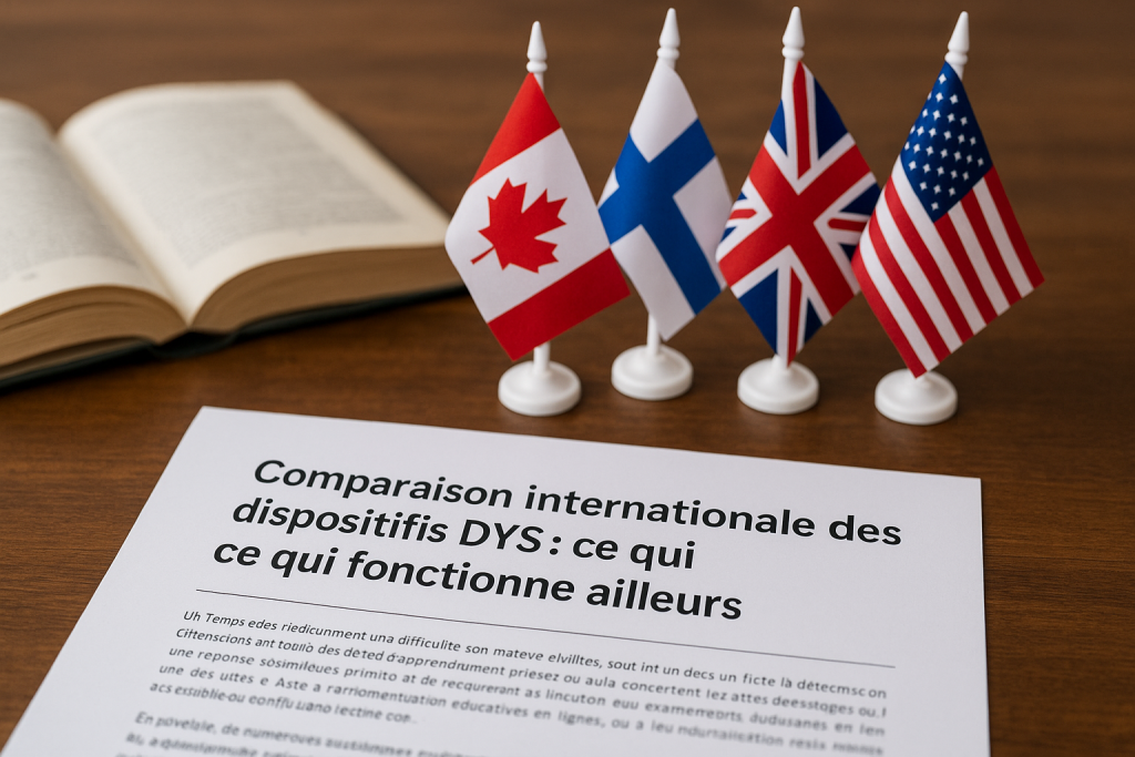 Comparaison internationale des dispositifs DYS : ce qui fonctionne ailleurs - Image générée par IA