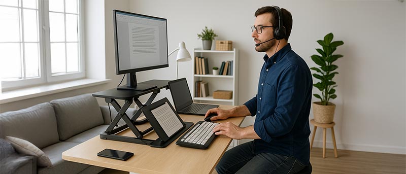 Adapter un poste de travail pour un adulte avec dyslexie ou dysorthographie - Image générée par IA