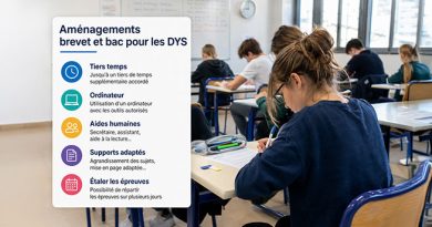 Salle d'examen avec infographique DYS - Image générée par IA