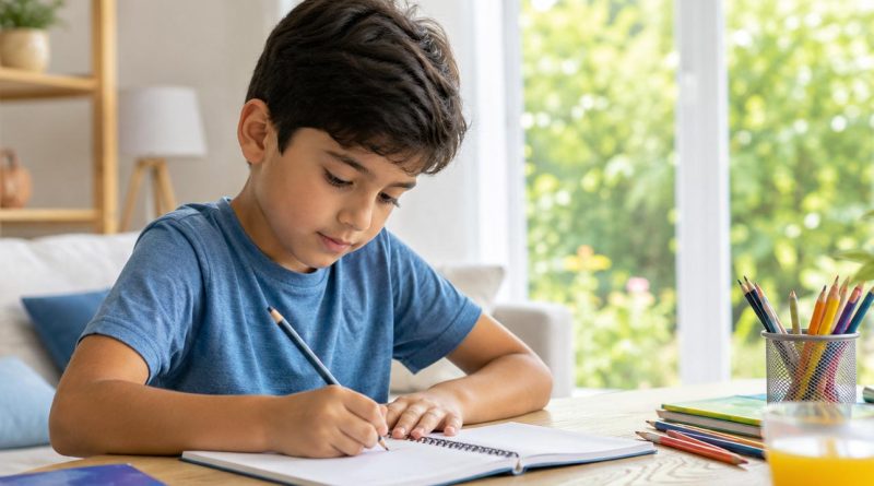 Enfant DYS faisant ses devoirs