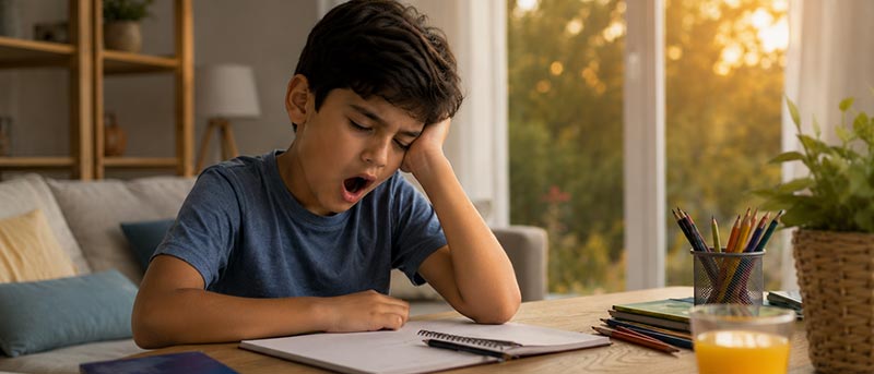 Un enfant DYS fatigué par sa journée